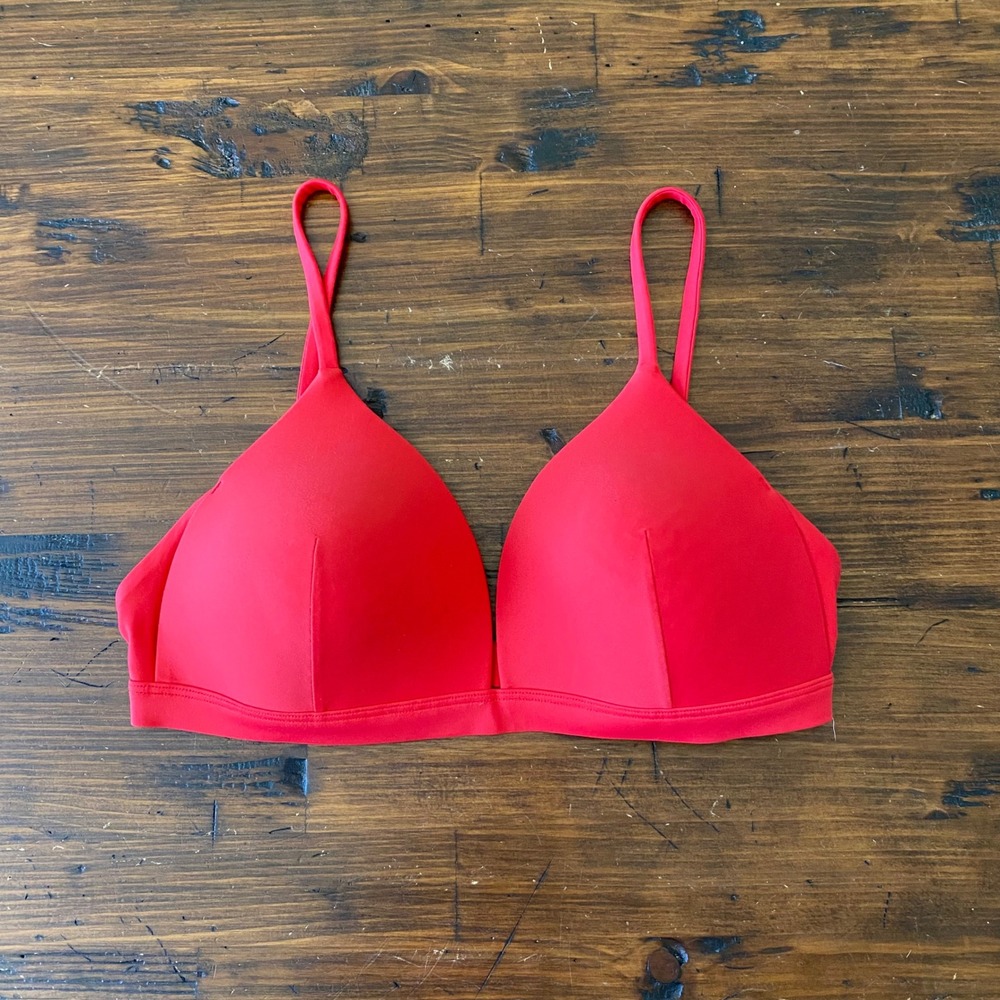 Lululemon Waterside Swim Top Red Bikini Molded Cups Size 6?* No tags- see pics